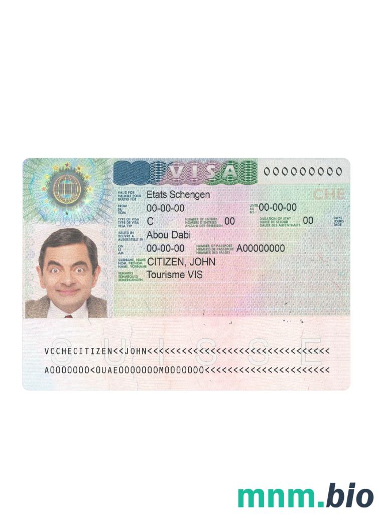 Przykład wizy Schengen w Szwajcarii w PSD